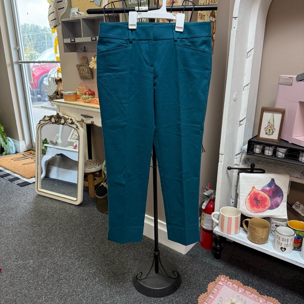 LOFT Teal Marisa Trousers, Riviera Collection, sz 2